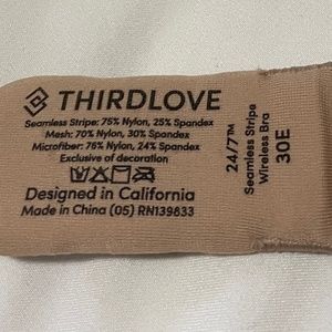 ThirdLove 24/7 Seamless Stripe Bra 30E (DD)